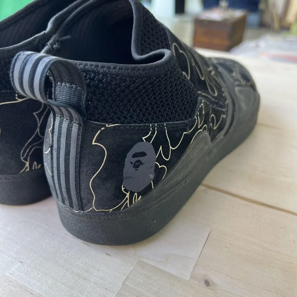 Adidas X Bape 3ST.002 Shoes Mens‎ Size 11.5 Black Camo Skate Sneakers
